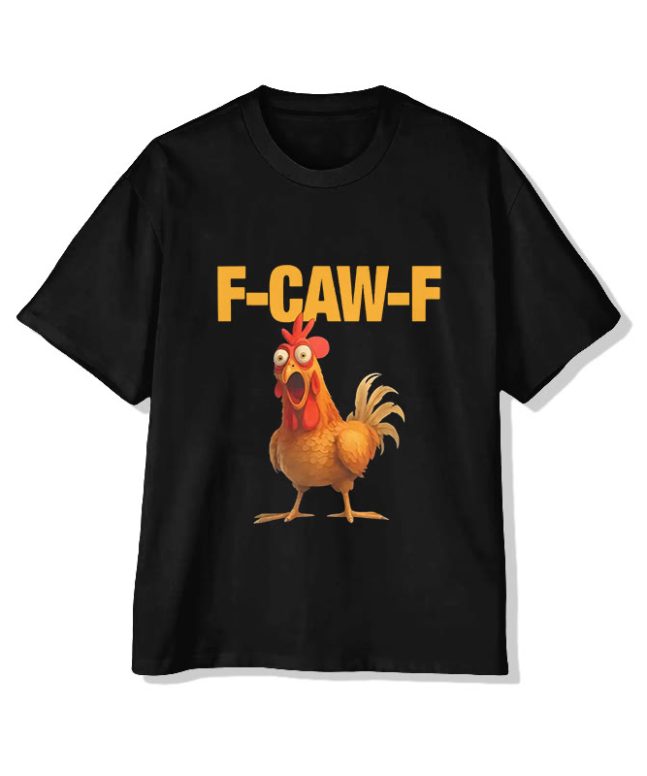 Unisex F-Caw-F Chicken Pattern Short Sleeved Crew Neck T-Shirt